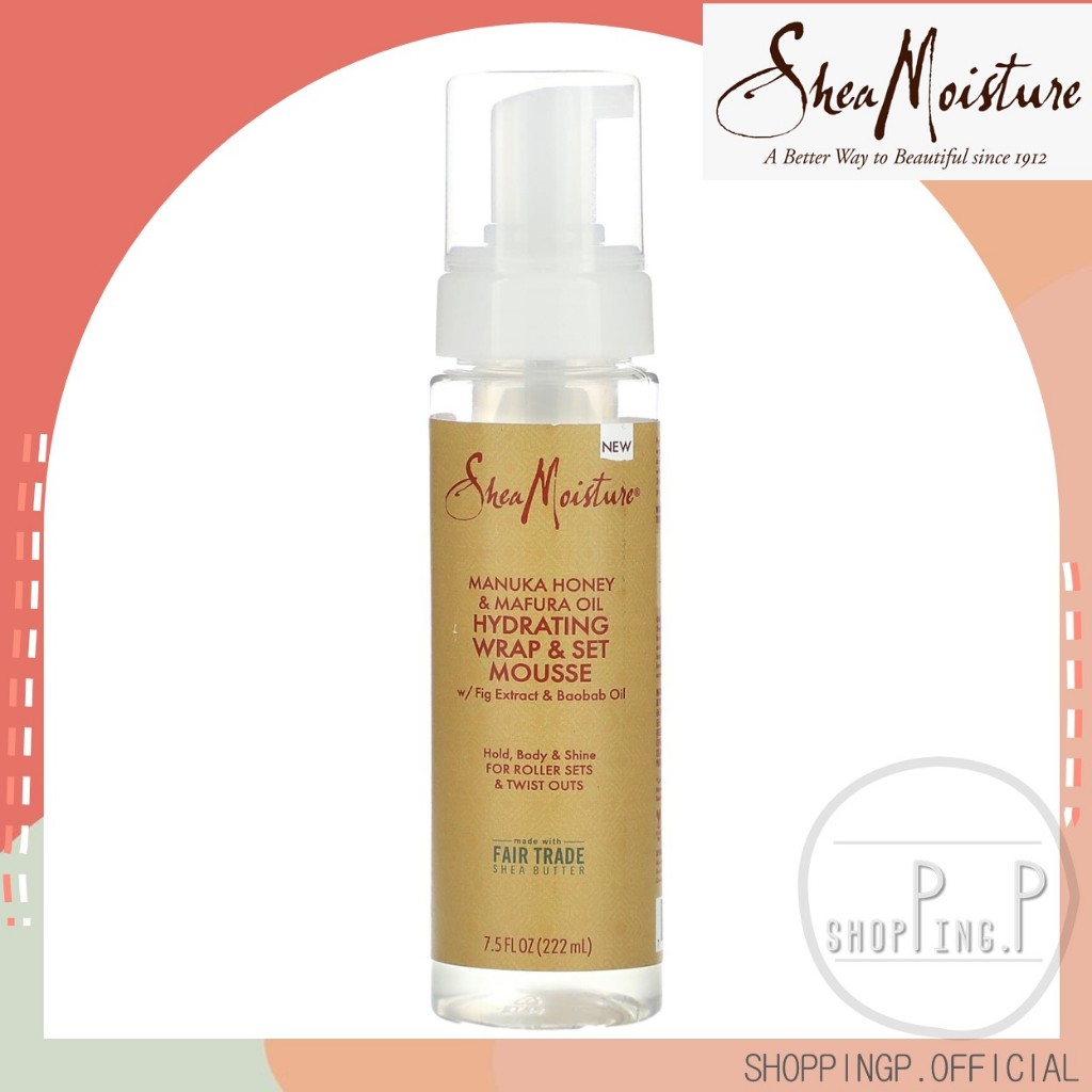 ✳️[แท้ 100%/พร้อมส่ง]✳️ Shea Moisture Manuka Honey & Mafura Oil Wrap & Set Mousse Hydrating Made For Hold Body & Shine