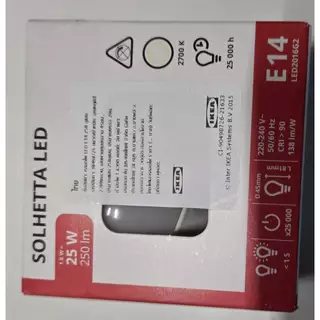 IKEA หลอดไฟ LED SOLHETTA RYET E14 แสงสีขาว ขาวเหลือง หลอดใส้ หลอดเกลียว ประหยัดไฟ ราคาหลอดละ