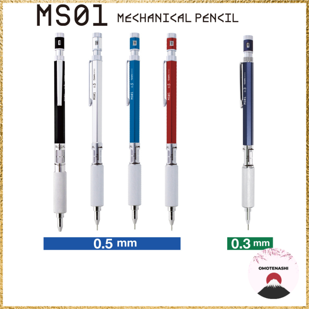 OHTO Sharp Pencil 0.5mm MS01-SP5, Black,White,Blue,Red MS01-SP3, Navy