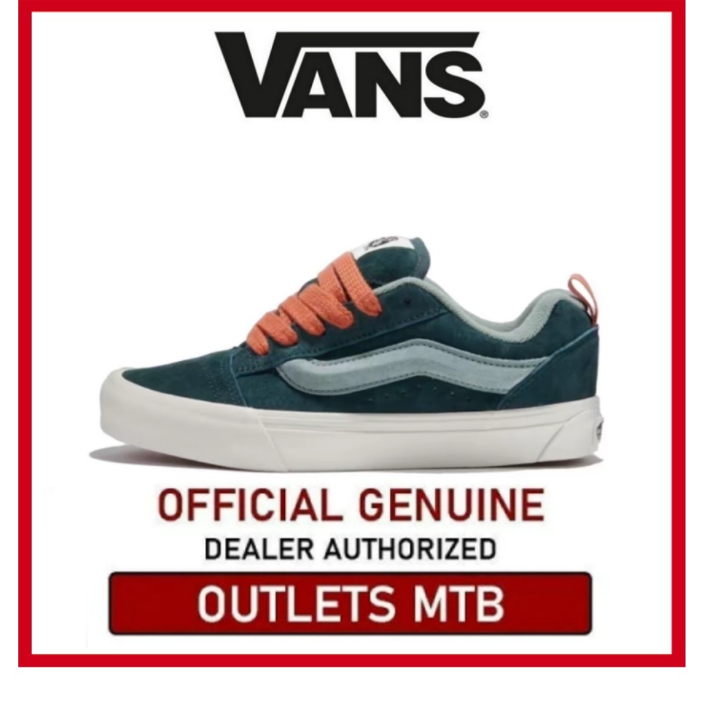 【100%Original】Vans Knu Skool Green Low Top Modest Unisex Leisure Running Shoes VN0009QC2LN
