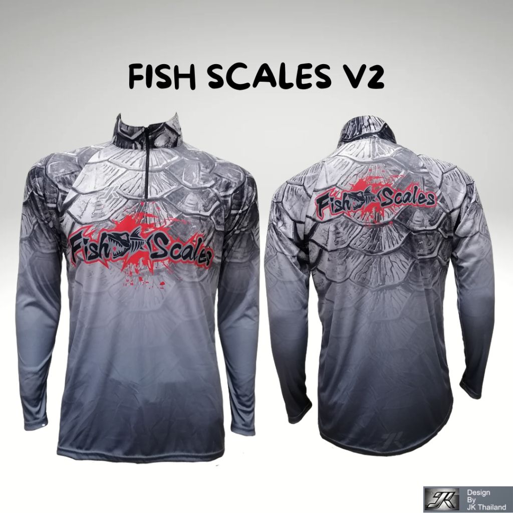 FISH SCALER V2 เสื้อตกปลา,มอไซร้,จักรยาน JK Thailand ป้องกันรังสี UV 80% แห้งเร็ว ผู้ชาย ผู้หญิง