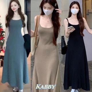 พร้อมส่ง✨เดรสยาว สายเดี่ยว สีพื้น เช็กซี่ ใส่สบาย