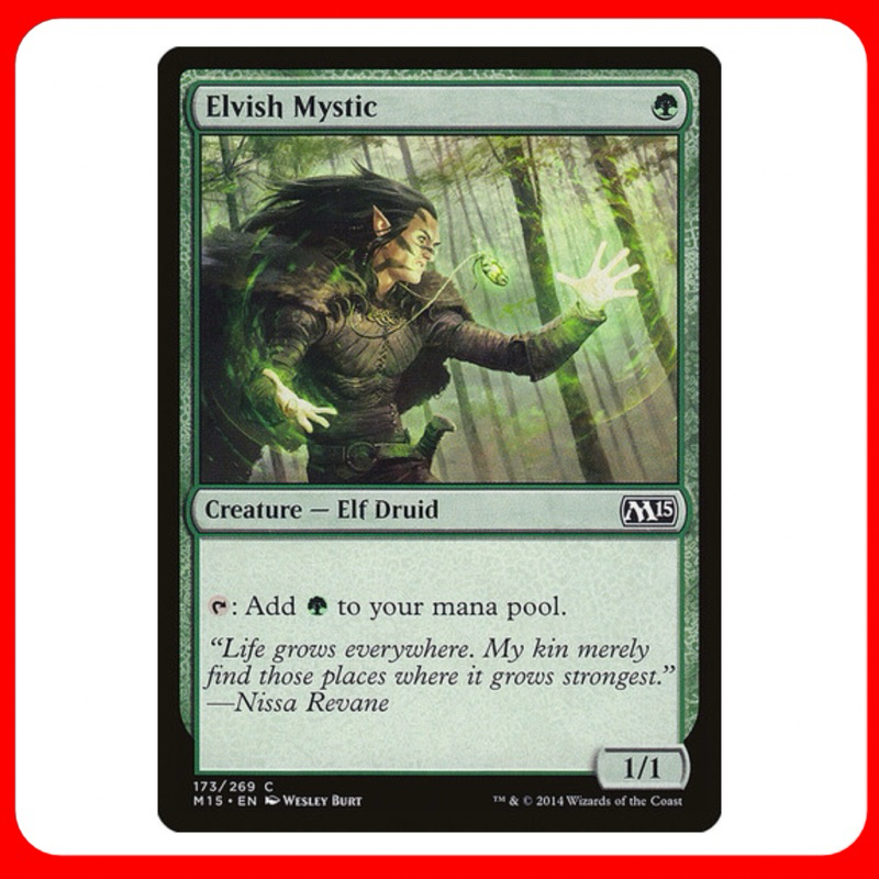 [MTG] Elvish Mystic [M15] [GREEN] [RARE] [ENG] (การ์ดเมจิค / Magic the Gathering) [EDH]
