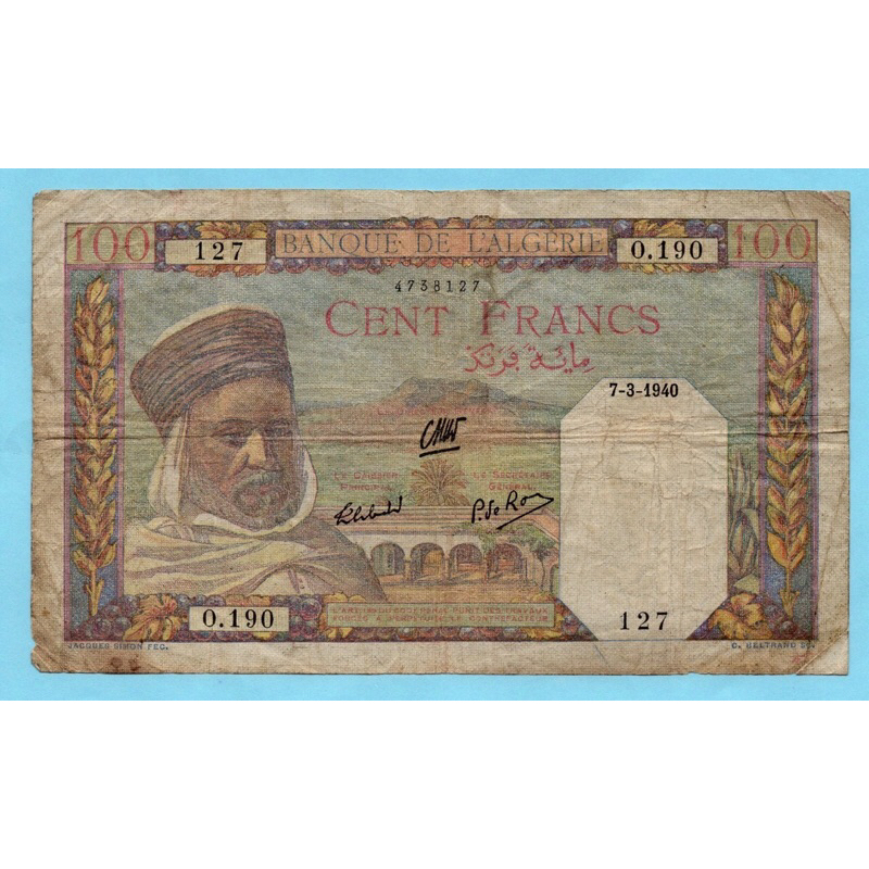 Algeria / French Colony , 100 Francs 1940