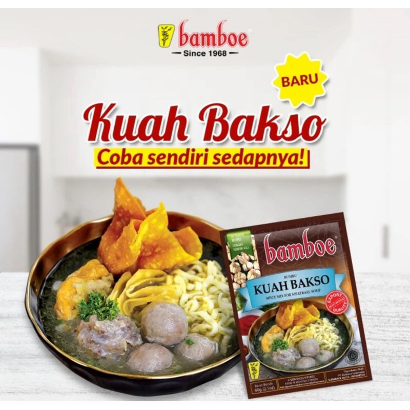 Indonesia Bumbu Bamboe Kuah Bakso /Instant Spice Mix for Meatball Soup 60 gram