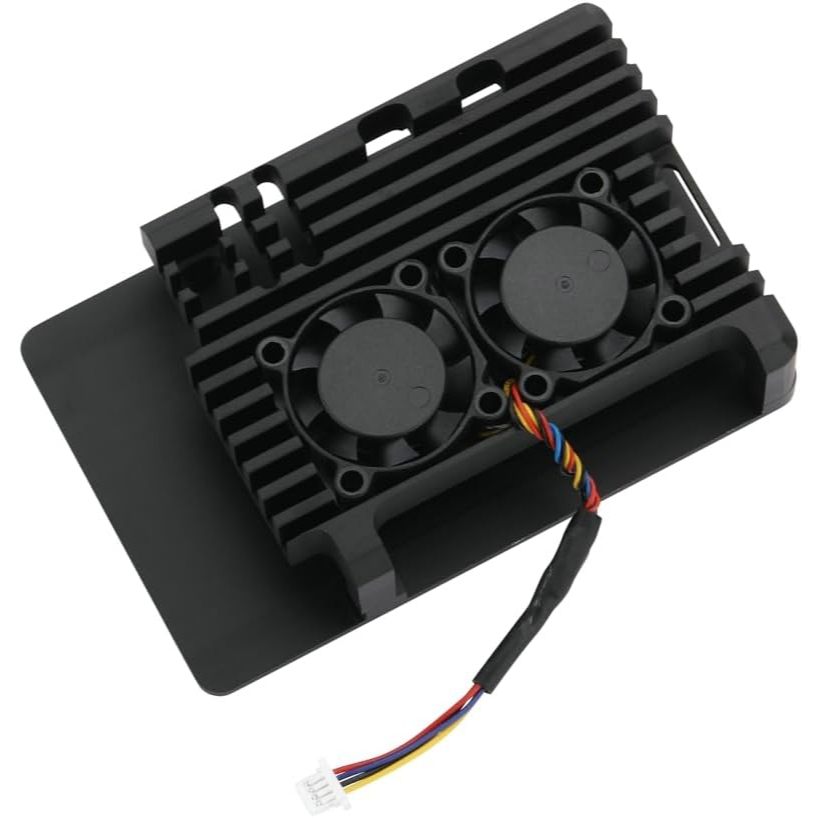 Raspberry Pi 5 Case Metal Shell with Cooling Fan เคสอลูมิเนียมพร้อมพัดลมทำความเย็นซิลิโคนฮีทซิงค์ตัวทำความเย็น