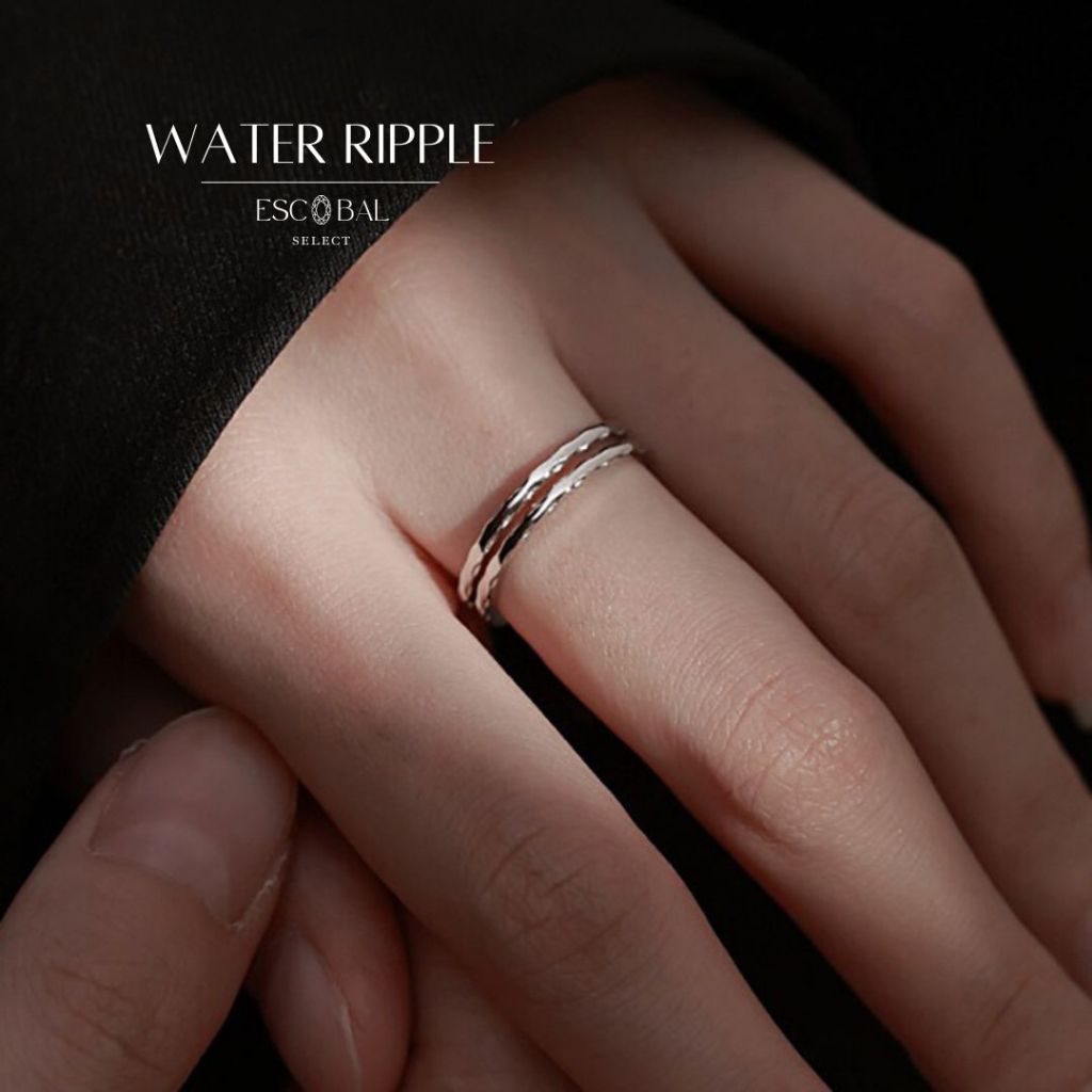 ESCOBAL แหวนเงินแท้ Water Ripple แหวนมูเตลู แหวนมงคล แหวนเงิน แหวนสองชั้น แหวนแฟชั่น วาเลนไทน์