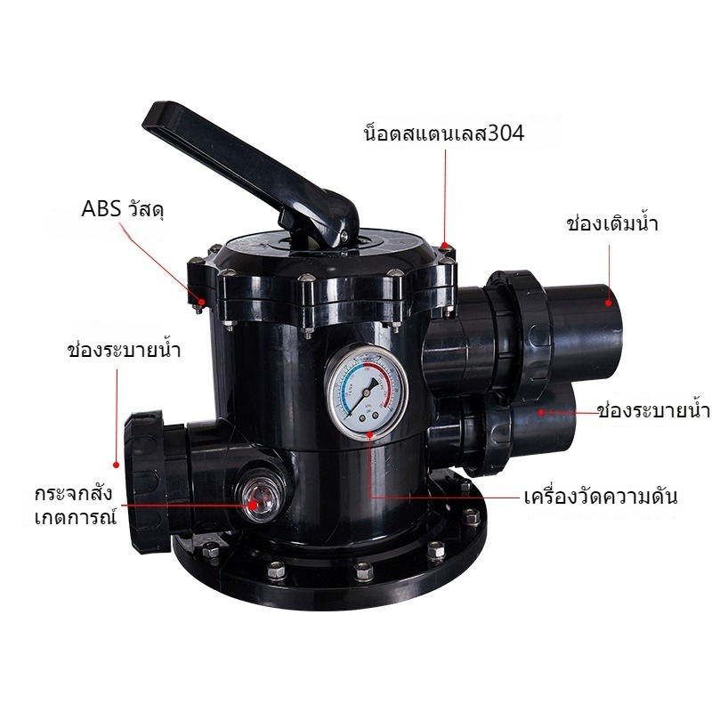 ถังกรองสระว่ายน้ำ EMAUX V Series Top Mount ถังกรองทราย V450 V525 V625 V700(Size 1.5″/50mm.) ราคา ถูกที่สุด ดีลบีเคเค แกลเลอรีภาพที่ 6