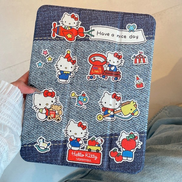 🔥จัดส่งภายใน24ชั่วโมง🔥เคสiPadหมุน 360°  Hellokitty Gen12 Gen10 Air7/6 13 Air8 11 Air5 การ์ตูนน่ารัก