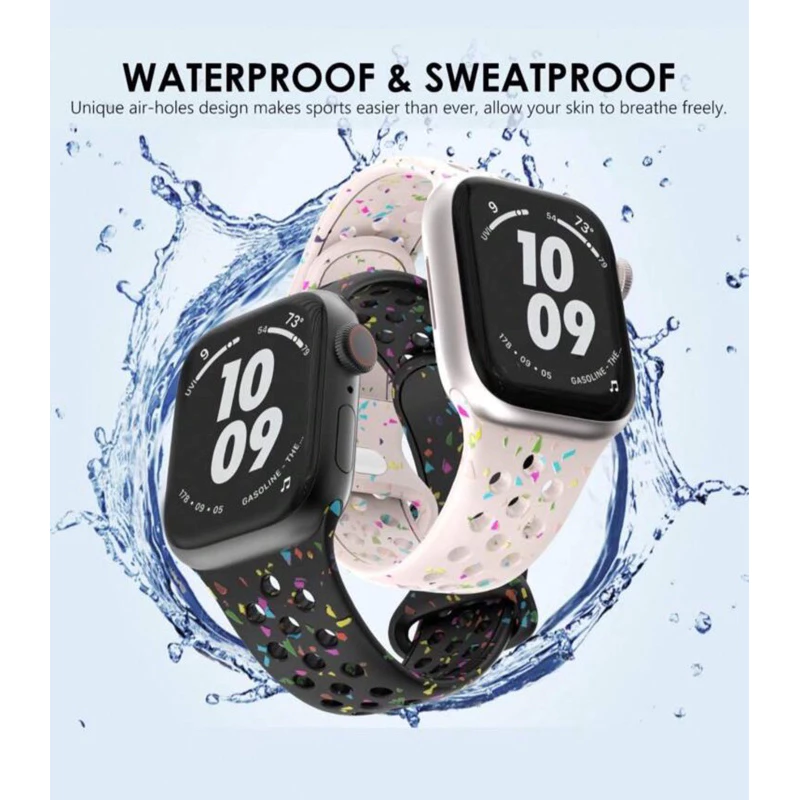 😊ลายใหม่!! สายนาฬิกา Silicone เนื้อดี สำหรับหน้าปัด 38/40/41/42(s10-11) mm และ 42(s1-3)/44/45/46/49 mm