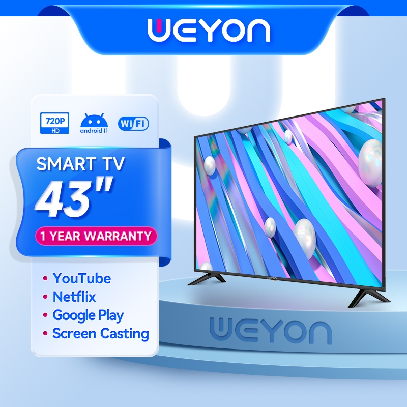 WEYON ทีวี 43 นิ้ว Android LED Smart TV  แอนดรอย สมาร์ททีวี YouTube/WiFi