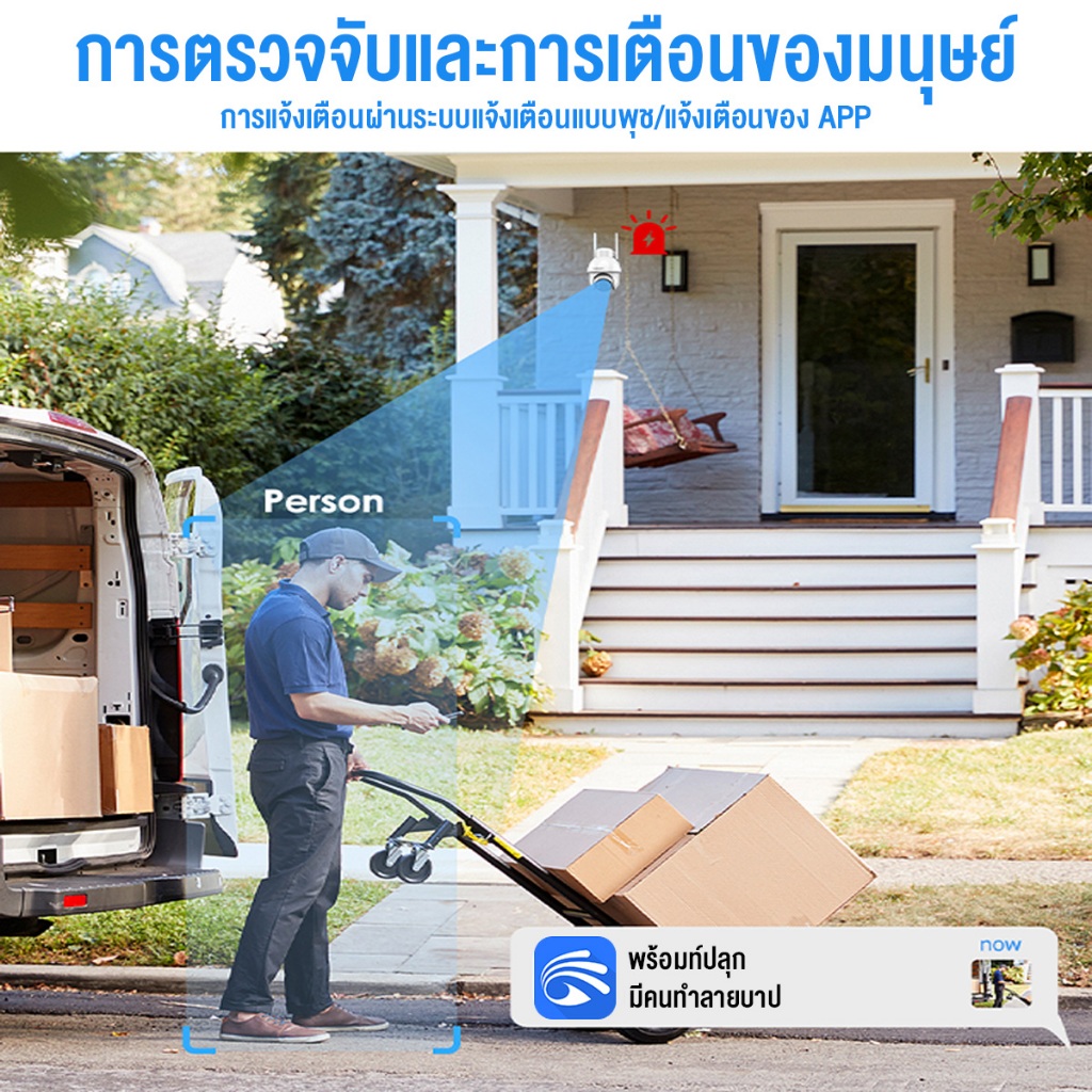 Mdudu กล้องวงจรปิดไร้สายกันน้ำ ดูกล้อง3จอในเวลาเดียวกัน Full HD 18MP มีภาพสีตอนมืด สนทนาได้สองทาง