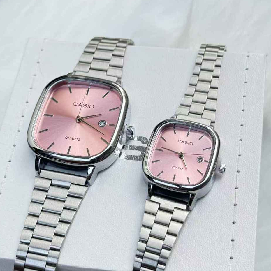 พร้อมส่ง Ca sio นาฬิกาข้อมือชาย+หญิง รุ่น  A138 สายสเตนเลส สายเงิน