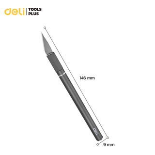 Deli มีดแกะสลัก มีดอาร์ทไนท์ SK5 ด้ามจับอลูมิเนียม สำหรับงานโมเดล มีตัวล็อคใบมีด Carving Knife