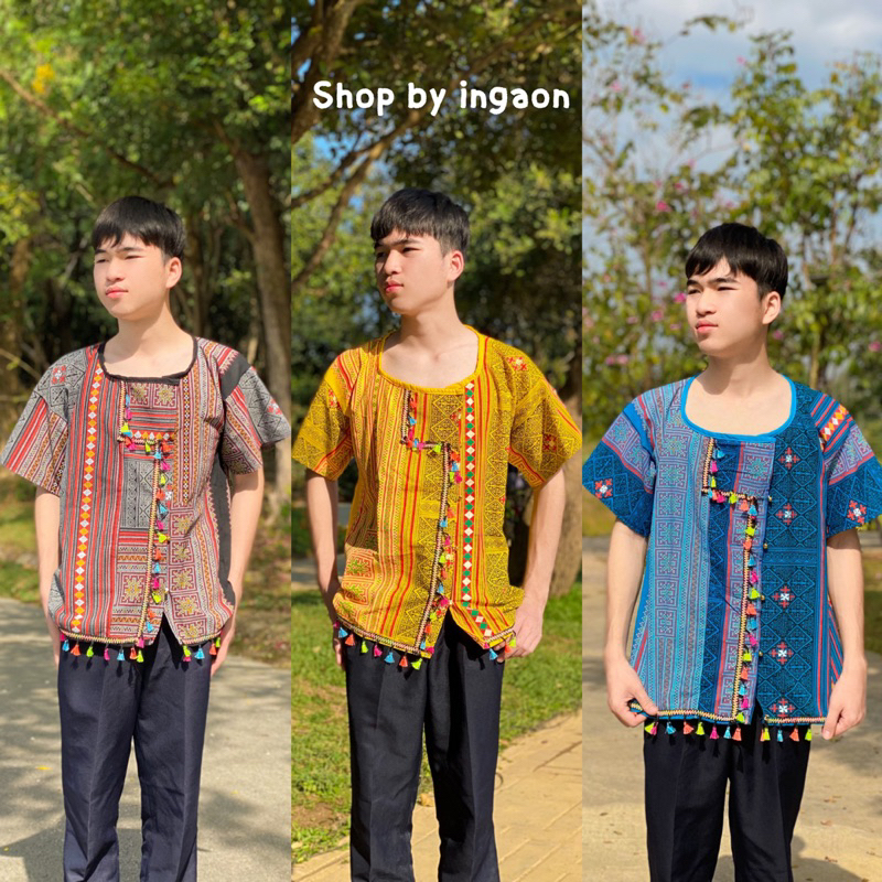 เสื้อดอยผู้ชาย รุ่นเเต่งพู่(มีไซส์S-10XL)เสื้อพื้นเมืองผู้ชาย