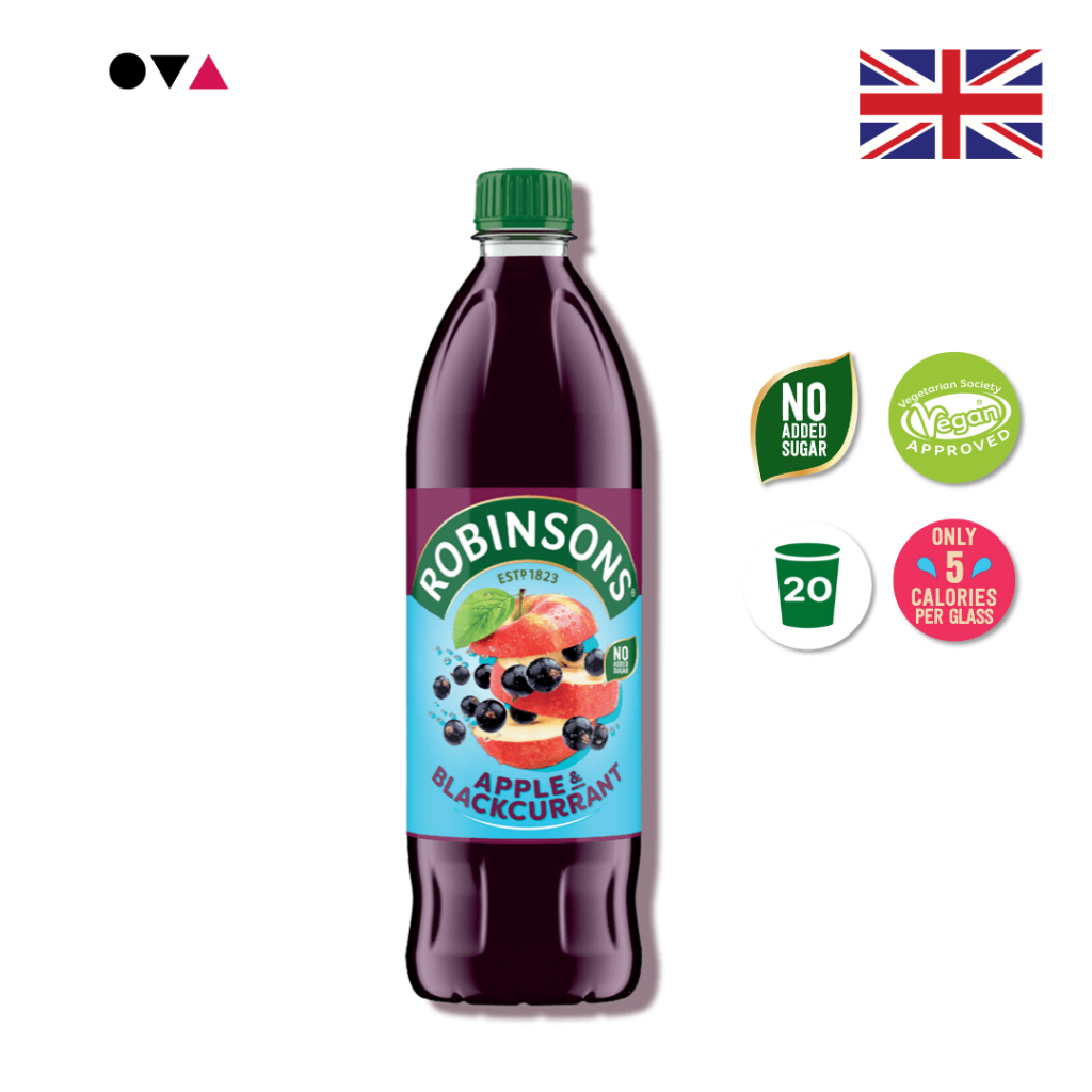 Robinsons Apple & Blackcurrant 1 ลิตร: น้ำแอปเปิ้ล แบล็คเคอแรนท์ สดชื่นและมีประโยชน์