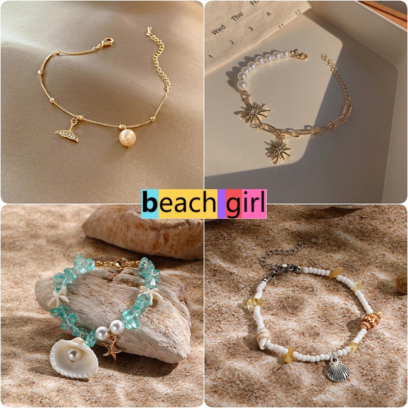 👙beachgirl👙สร้อยข้อมือแฟชั่น เครื่องประดับแฟชั่น แฟชั่นสําหรับผู้หญิงรูปแบบใหม่รูปแบบเปลือกหรูหราเบา