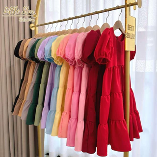 ⭐️Littlestar👧🏻เดรสกระโปรงยาว3ชั้นแขนตุ๊กตา ผ้าไหมอิตาลี ใส่สวย มี17สี GMP0608 (2XL,3XL) รุ่นนี้มี2ตะกร้านะคะ