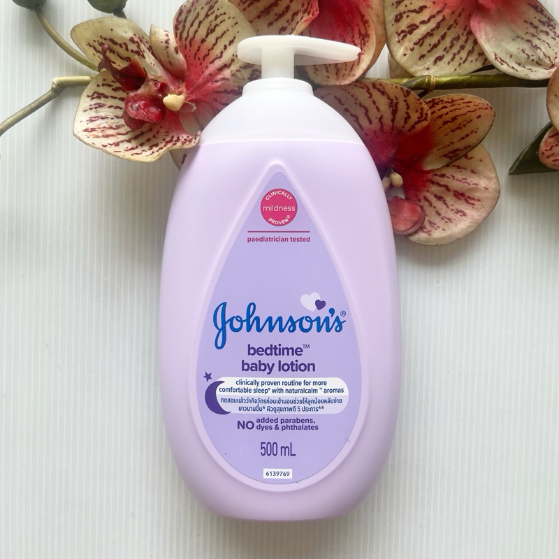 500 ml. วันผลิต 07/25 Johnson’s Baby Lotion Bedtime จอห์นสัน โลชั่น ครีมทาผิว เหมาะสำหรับทุกเพศทุกวัย สีม่วง