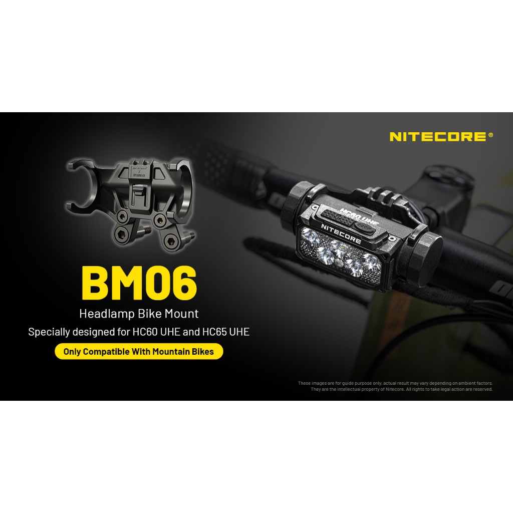 ขาจับตัวไฟฉายคาดหัว  Nitecore  HC60 UHE  และ  HC65 UHE  เพื่อติดกับจักรยาน