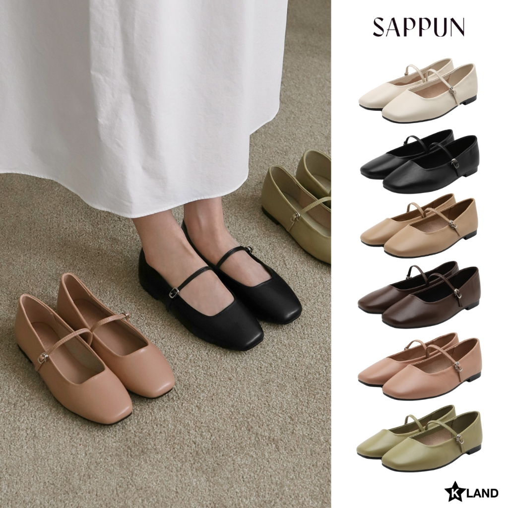 รองเท้าแมรี่เจน SAPPUN รุ่น Nhibre Maryjane Flats (ความสูง 1 cm) รองเท้าคัชชู รองเท้าผู้หญิง