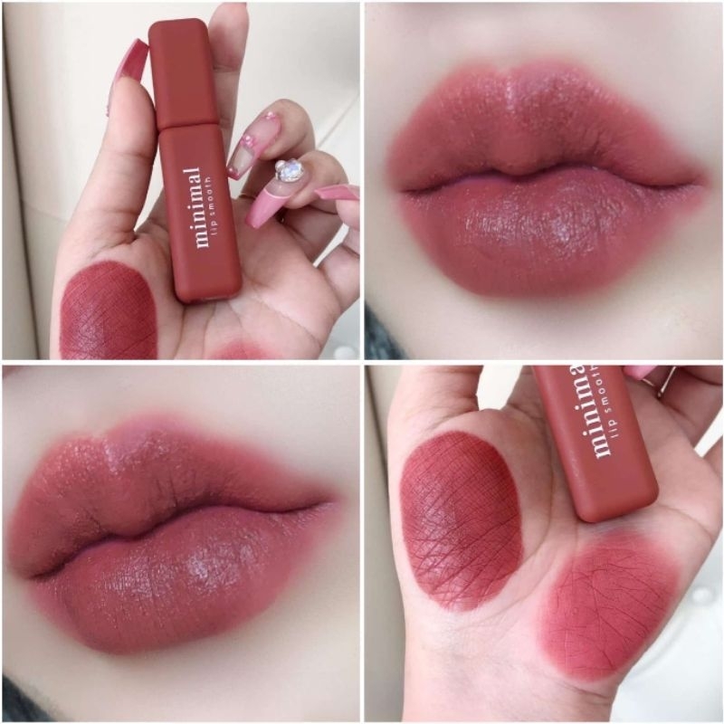 ลิป Cathy Doll รุ่น Minimal ตัวใหม่ เนื้อดีเกิน สีแดงอมชมพูตุ่นๆ ทาแล้วขับผิวมากก เกาหลีเกาใจ เนื้อฟูๆ นุ่ม ไม่ตกร่องเลย