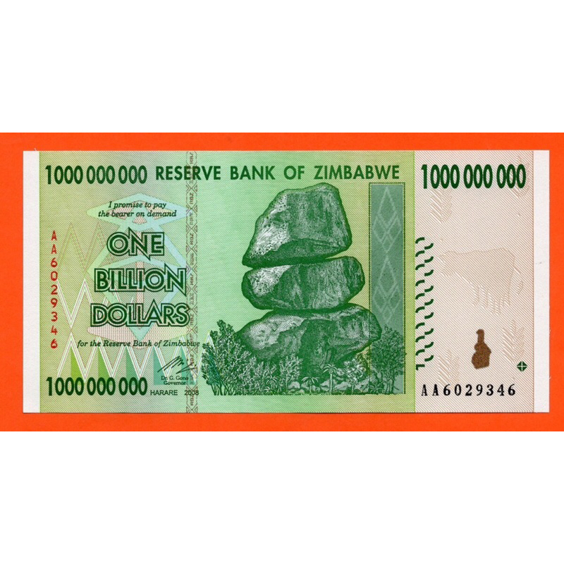 Zimbabwe 1 Billion Dollars 2008
