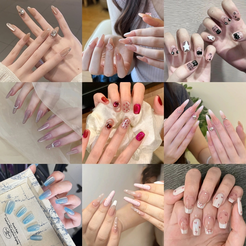 Luxnail รุ่น FN15 พร้อมส่งเล็บปลอมทรงยาวเซต30ชิ้นสุดคุ้ม ขนาดฟรีไซส์ เล็บปลอมใส่ออกงาน เล็บปลอมงานแต่ง
