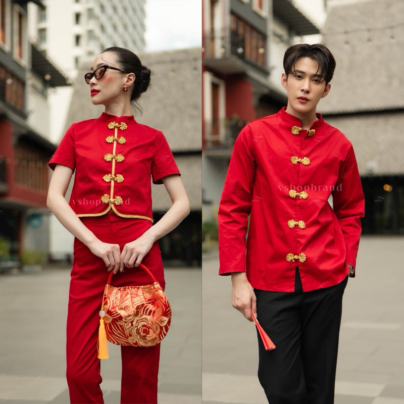 Code :4680 (แยกขาย)  ชุดตรุษจีน กี่เพ้าผู้ชาย งานป้าย vsm