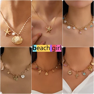 👙beachgirl👙หรูหราเบา สร้อยคอแฟชั่น หลากหลายสไตล์ เครื่องประดับแฟชั่น ความรู้สึกหรูหรา พร้อมส่งในไทย