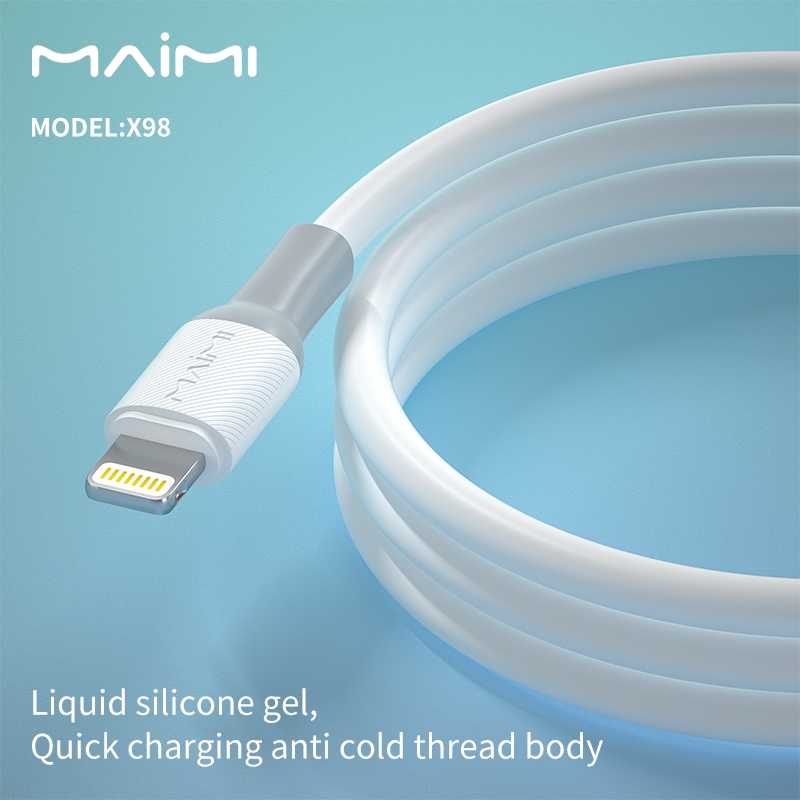 Maimi รุ่น X98 สายชาร์จ 6A Quick chargeing data cable สาย Silicone ไม่หักง่าย ไม่พันกัน ใช้งานทนทาน
