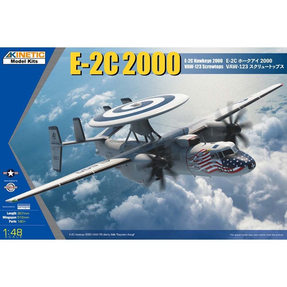โมเดลประกอบ Kinetic KI-K48135 1/48 E-2C Hawkeye 2000 VAW-123 Screwtops CAG Birds (ต้องประกอบทำสี)