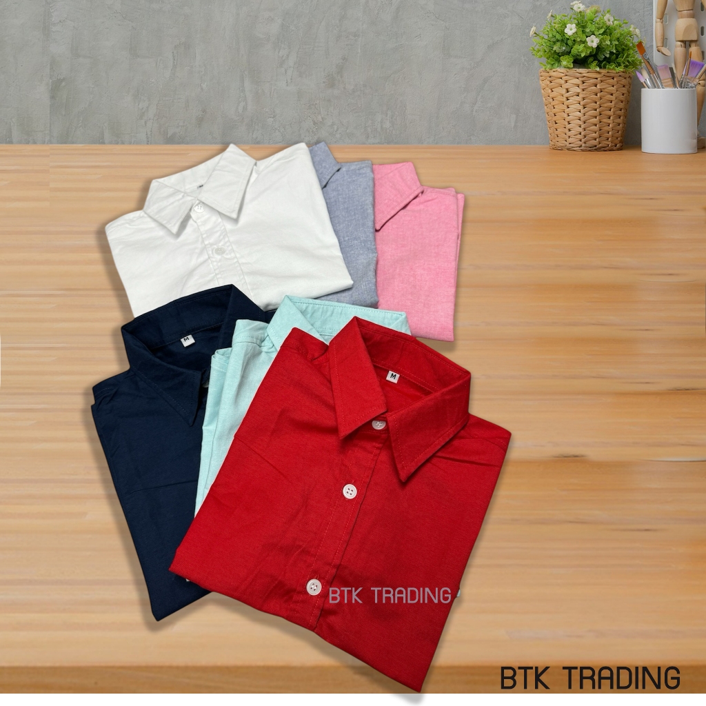 เสื้อเชิ้ตเด็ก สีพื้น เสื้อเชิ้ตเด็กชาย เชิ้ตแขนสั้น ทรงกำลังดี งานไทย ผ้าอ็อกฟอร์ด สวมใส่สบาย ราคา ถูกที่สุด ดีลบีเคเค แกลเลอรีภาพที่ 4