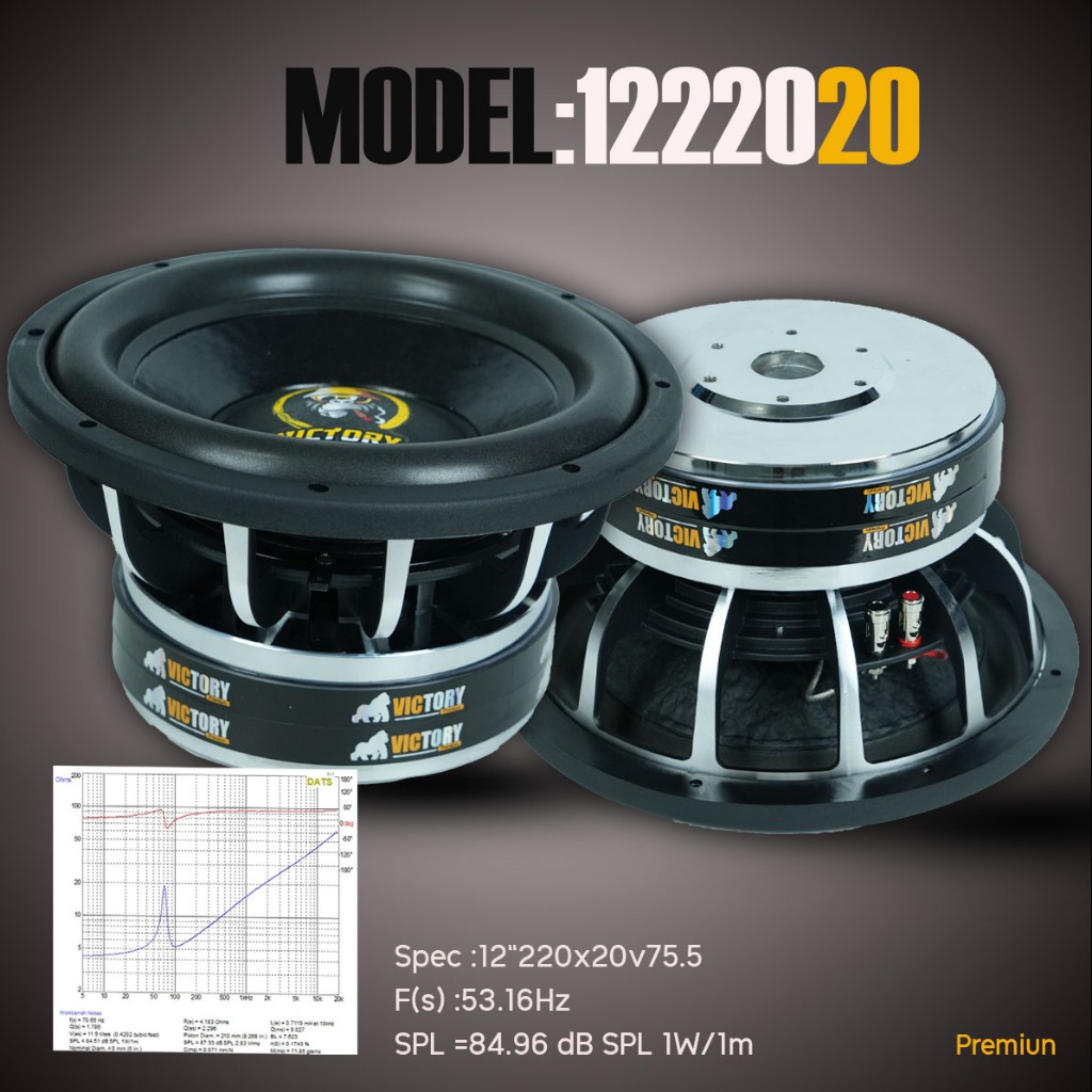 ลำโพงซับ12นิ้วแม่เหล็ก220x20x2v75(ราคา1ดอก)วอยร์ดำวอดสูงงายประกอบไทย