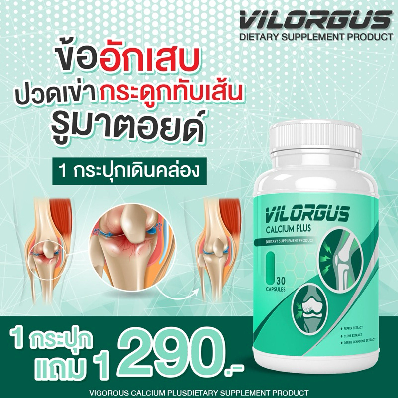 วีลอกัส ViLorgus บำรุงข้อเข่า กระดูก ปวดเข่า มือชา เท้าชา ปวดเอว ปวดหลัง นิ้วล็อค
