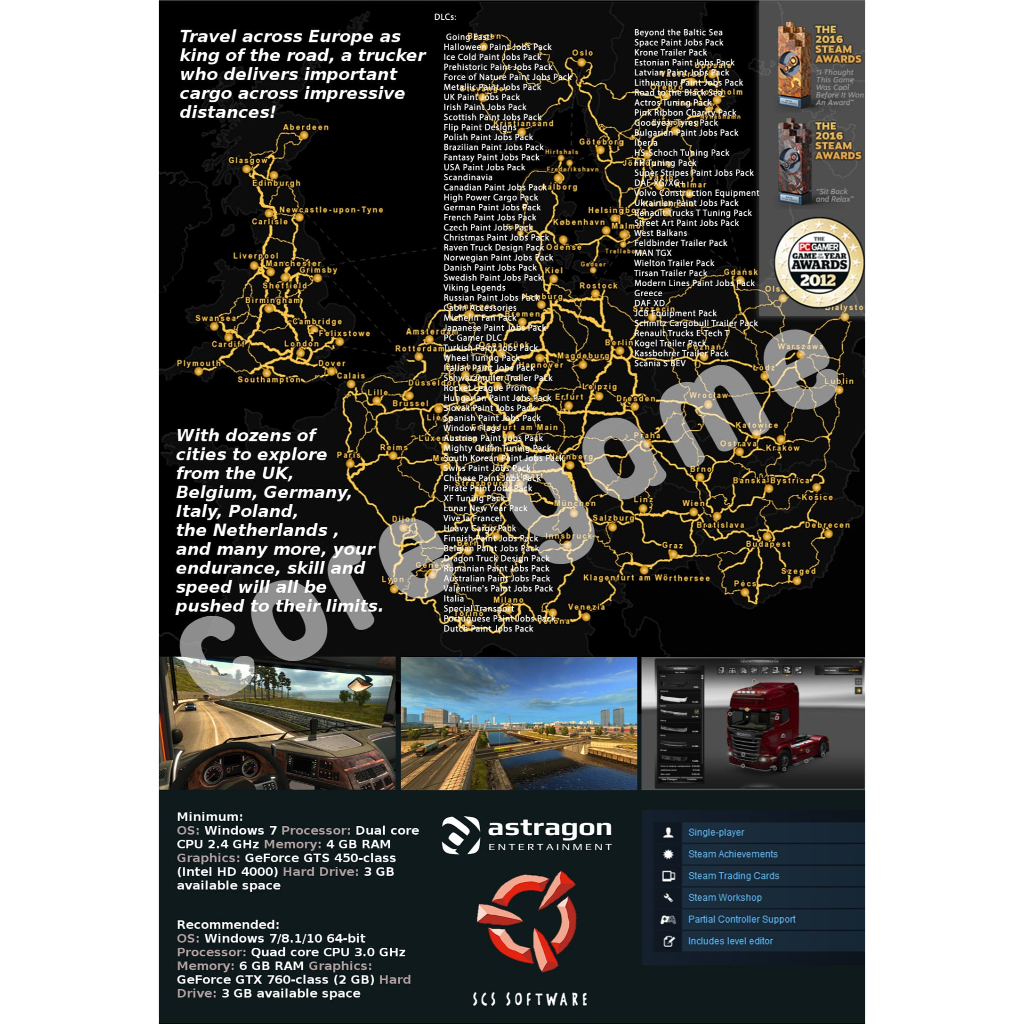 Euro Truck Simulator 2 (v1.53.2.1+94DLC) แผ่นและแฟลชไดร์ฟ เกมส์ คอมพิวเตอร์  Pc และ โน๊ตบุ๊ค