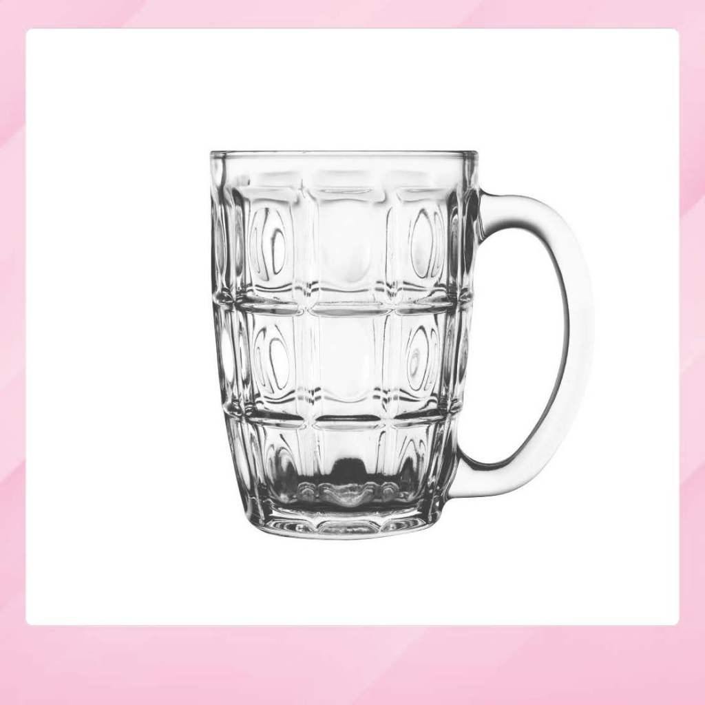 [[แพ็ค 6 ใบ]] แก้วกาแฟโบราณ 316 มีหู แก้วทรงสับปะรด ขนาด 395ml สินค้าพร้อมส่ง