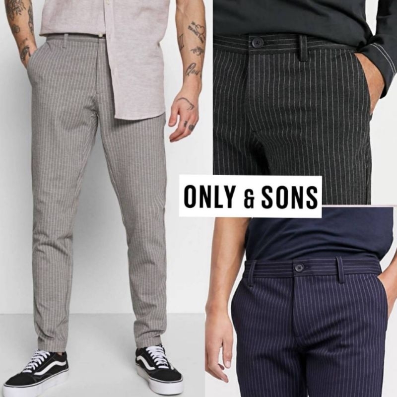 กางเกงขายาว ONLY & SONS ONSMARK STRIPE & SCHECK PANTS