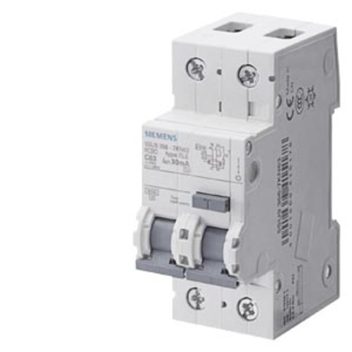 5SU9356-1KK16 RCBO, 6 kA, 1P+N, Type AC, 30 mA, C-Char, In: 16 A, Un AC: 230 V