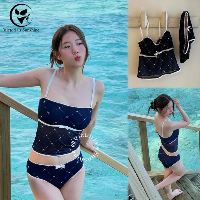 ชุดว่ายน้ำ bikini ทูพีช ชุดว่ายน้ำผู้หญิง swimwear women สไตล์เกาหลี มีฟองน้ำ สงกรานต์#0397