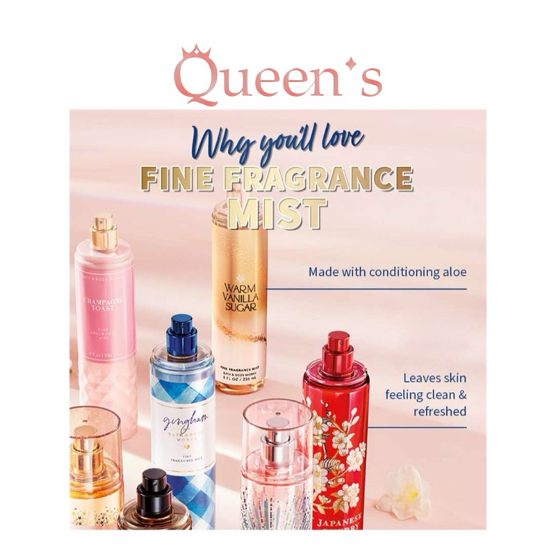 (ของเข้าใหม่2026) New coming ส่งฟรี ของแท้ 100% Bath&BodyWorks BodyFragranceMist 236ml