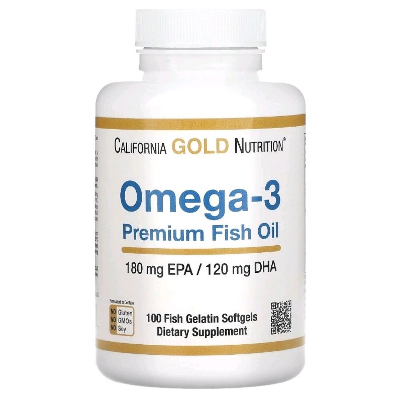 California Gold Nutrition, Omega-3, Premium Fish Oil, 100 Fish Gelatin Softgels