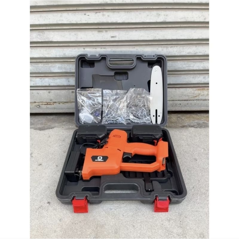 เลื่อยโซ่แบตเตอรี่ ยี่ห้อ Onsen ขนาด 9 นิ้ว  <<แถมถ่าน รวม 2 ก้อน>>