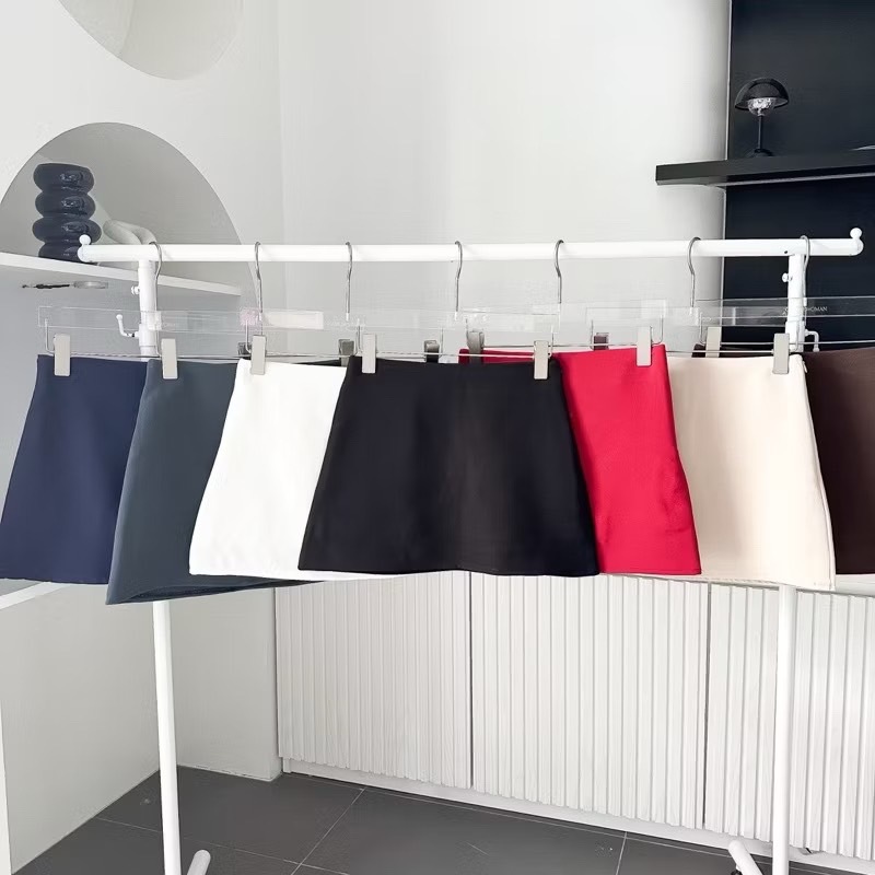 Belle Skirt Pants(กระโปรงเอวสูงรอบตัว)มีกางเกงด้านใน ผ้าเปเป้