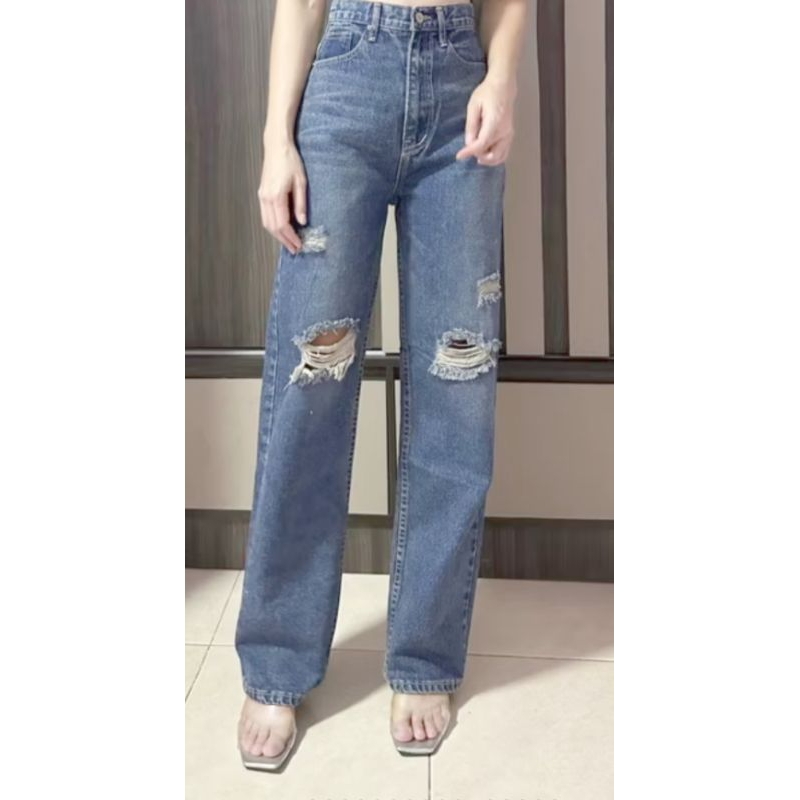 กางเกงยีนส์ ป้ายOops Jeans (งานใหม่) กระบอกแต่งงานเซอร์ผ้าไม่ยืดสีสวยมาก