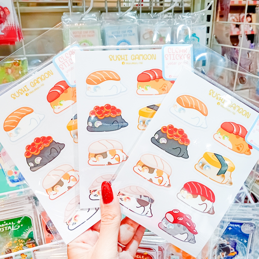 Sticker สติกเกอร์ เมี๊ยวน้ำ ซูชิ [MaruMaru-Nii]
