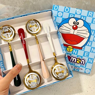 😍COD😍ช้อนสแตนเลสลายการ์ตูนช้อนในครัวเรือนน่ารักแมวกริ๊ง