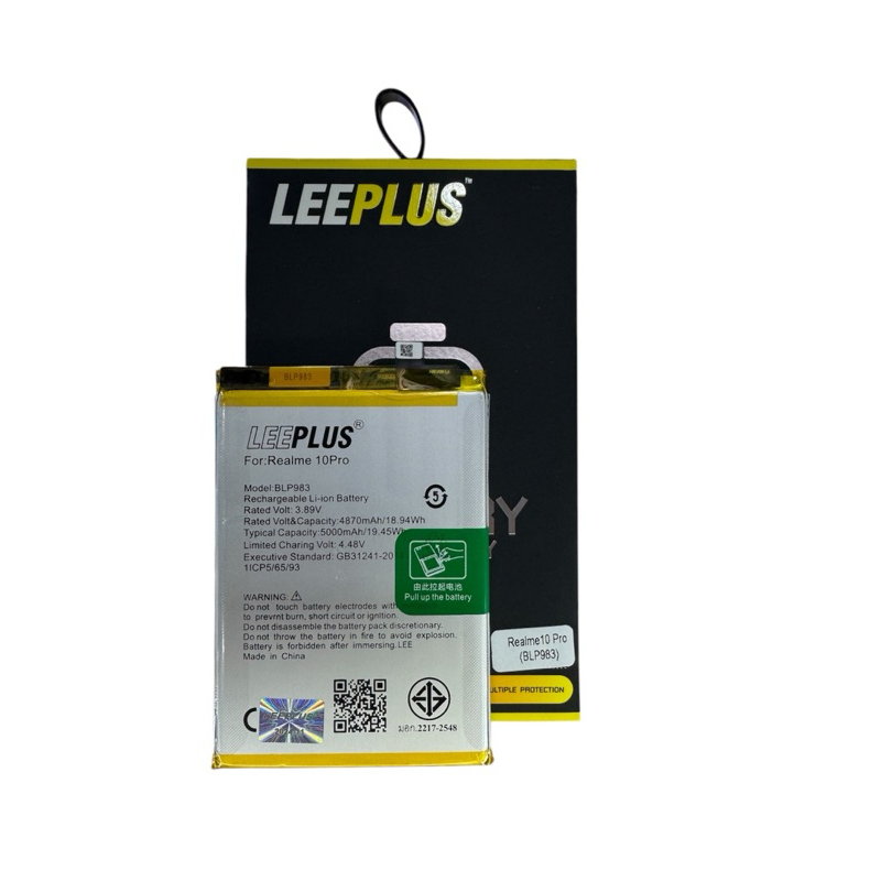 แบตเตอรี่ สำหรับ Realme 10 Pro (BLP983) ยี่ห้อ Leeplus ของดีมีคุณภาพ ลีพลัสมี มอก. รับประกัน 1 ปี