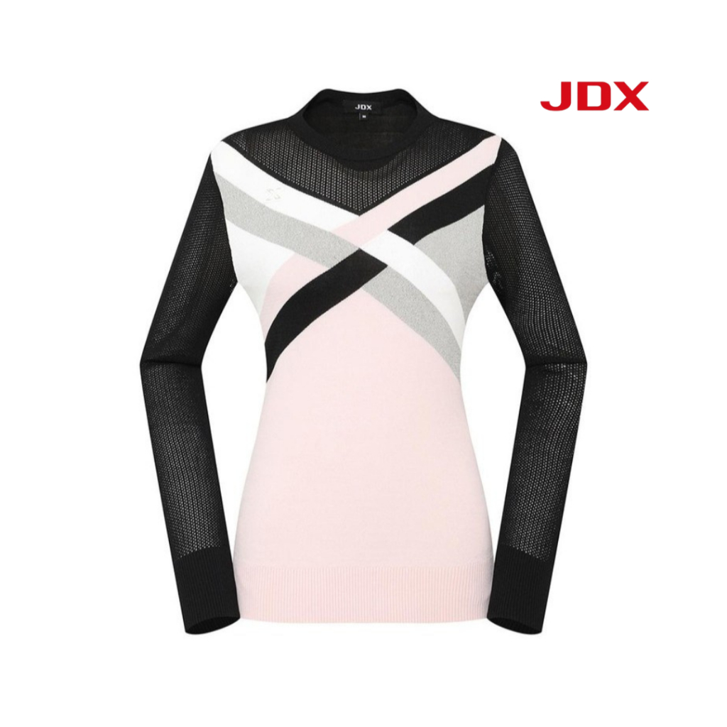 JDX Golf เสื้อกันหนาวไหมพรมผู้หญิงแขนยาว