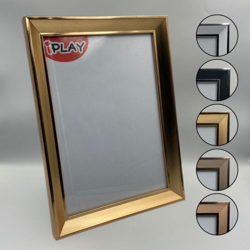 กรอบรูปหรูหรา A3 10x12 10x14 10x15 11x14 11x16 12x15 12x18นิ้ว 1141/ขอบ1" มีกระจก มีขาตั้ง แขวนผนัง